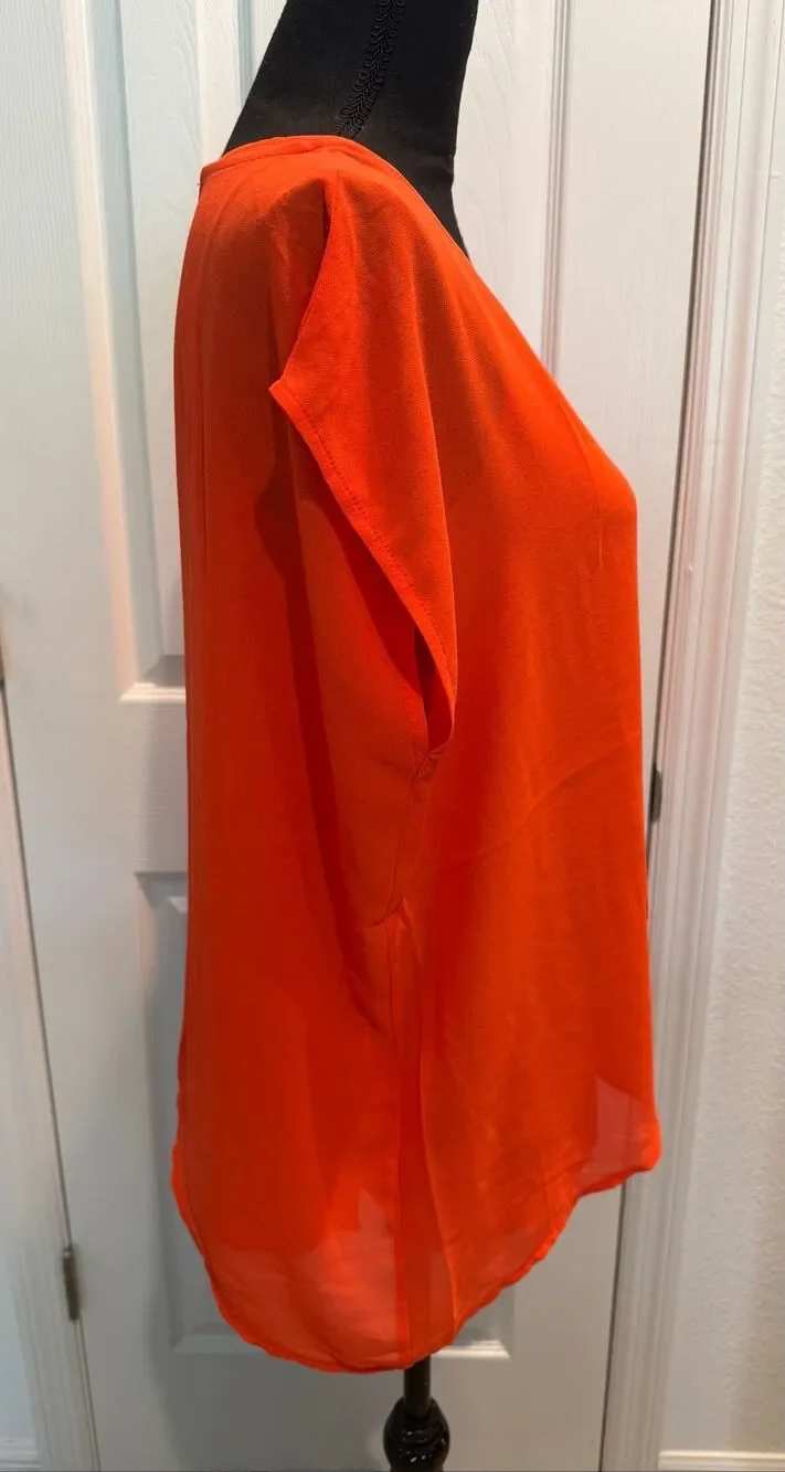 Trend New Fashion Trend Orange Layered Two Piece Top Set Size 36/US 6